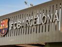 Barcelona crest outside Camp Nou stadium