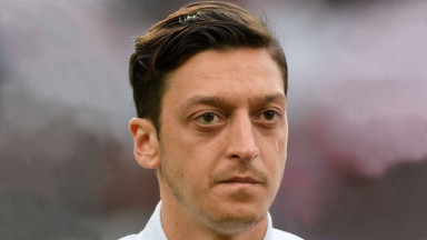 Mesut Ozil lining up for Germany before kick-off