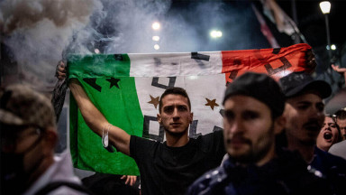 Celebration after Italy's victory over Spain