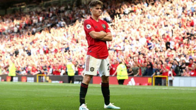 Daniel James celebrates after scoring for Man United against Crystal Palace