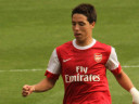 Samir Nasri playing for Arsenal vs AC Milan in the Emirates Cup in 2010