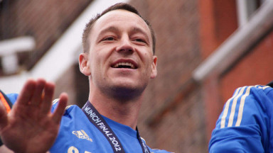 John Terry during Chelsea's Champions League winning parade in 2012