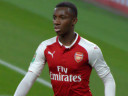 Nketiah playing for Arsenal against Norwich City at the Emirates Stadium, London
