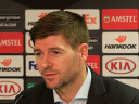 Steven Gerrard at a press conference in 2018