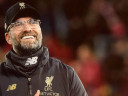 Liverpool manager Jurgen Klopp gestures to the fans at Anfield