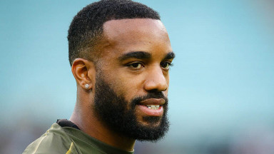 Alexandre Lacazette trains for Arsenal before 2019 Europa League Final